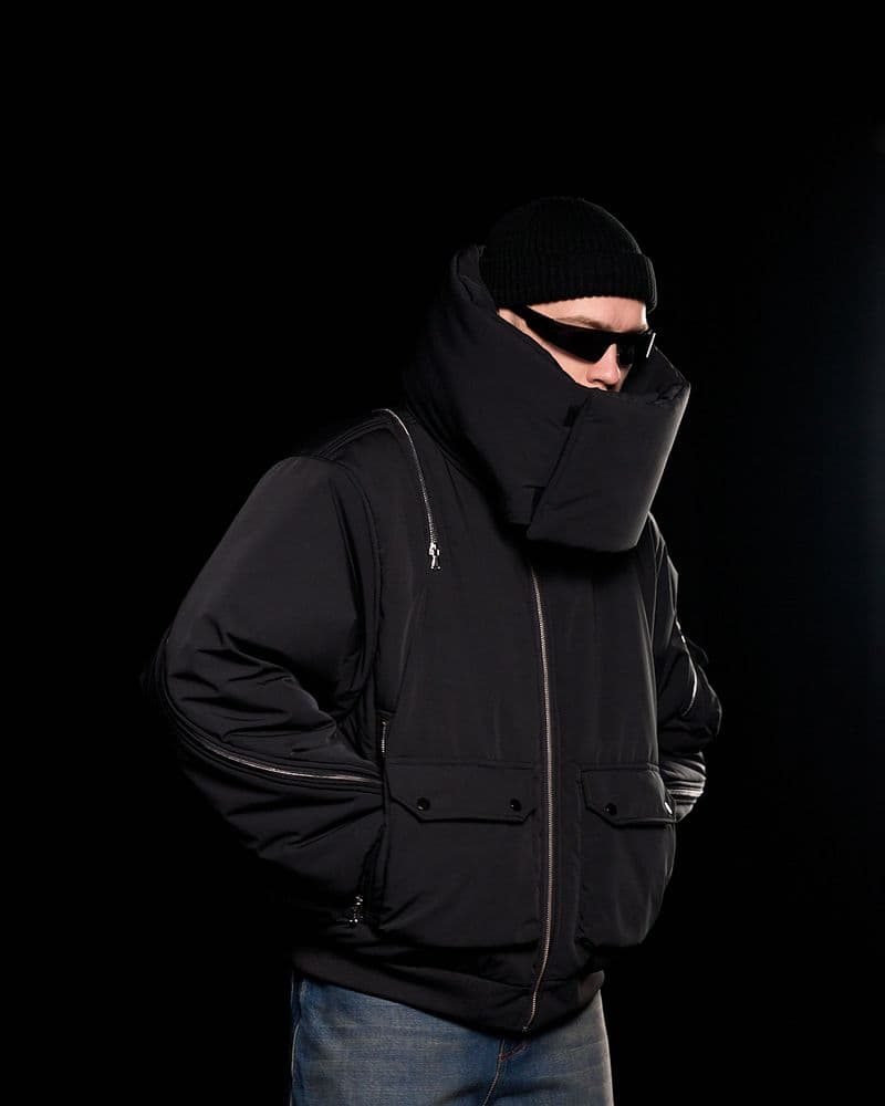 Бомбер зимовий оверсайз OGP Rise чорний